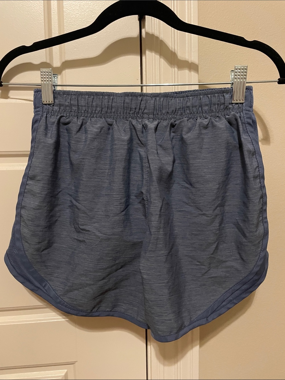Nike Women's Slate Blue Athletic Shorts with Reflective Swoosh - Picture 4 of 5